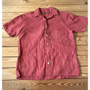 Dash Hemp Santa Cruz Button Up Hemp Shirt Size Small Men’s Red Short Sleeve
